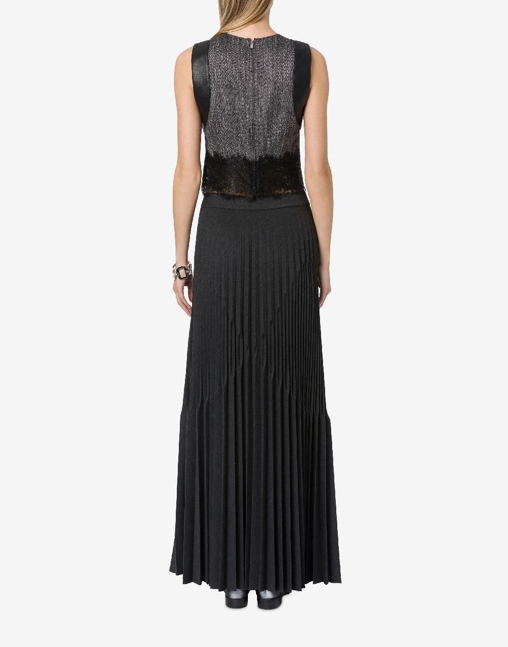 Alberta Ferretti Crop top in chevron con pizzo Novità