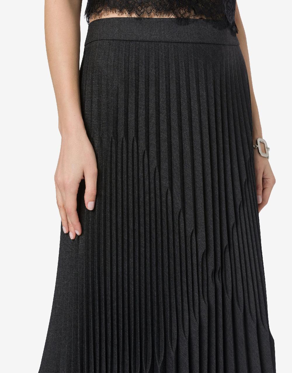 Alberta Ferretti Gonna in twill di lana stretch Presa