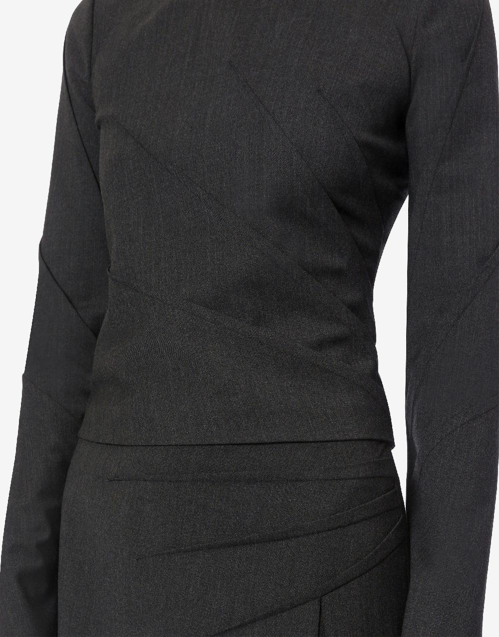Alberta Ferretti Blusa in twill di lana stretch Sconto