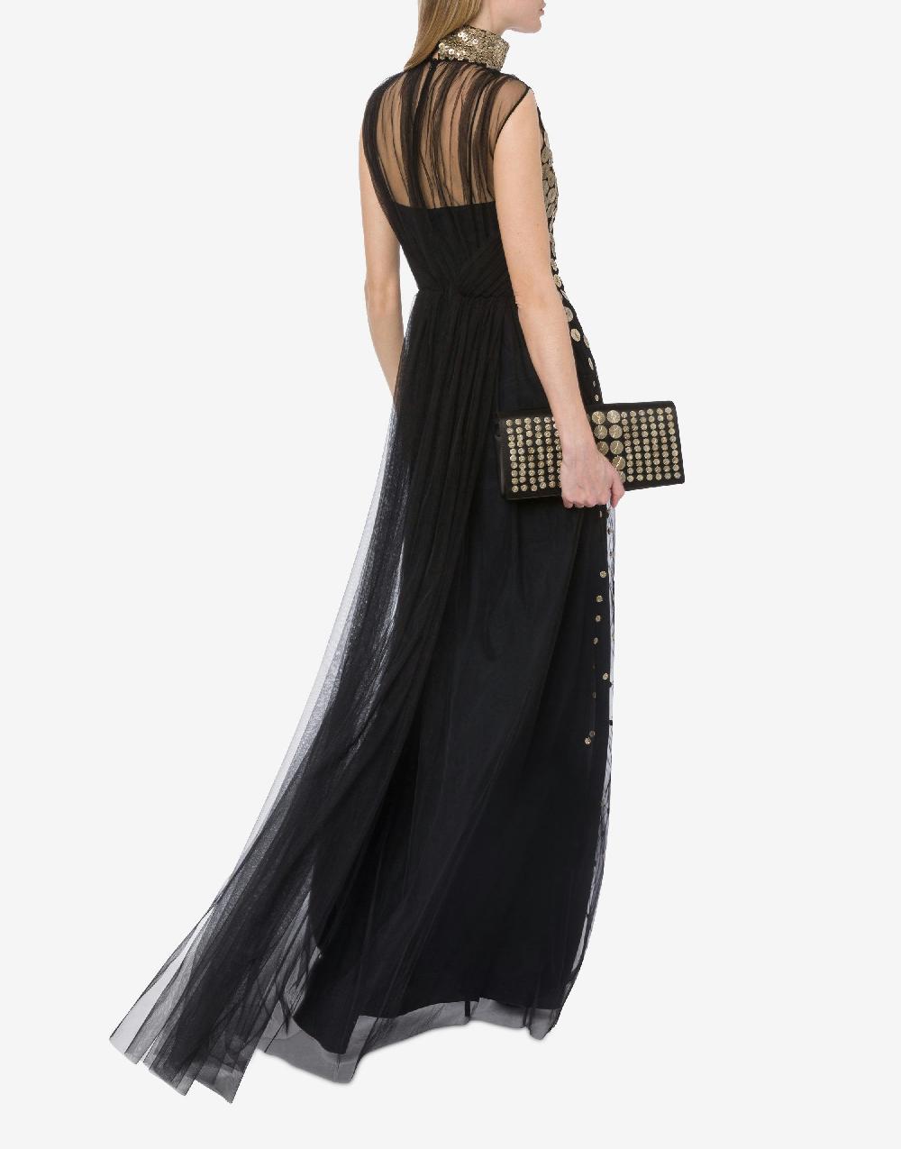 Alberta Ferretti Abito in tulle con ricamo medaglie Economico