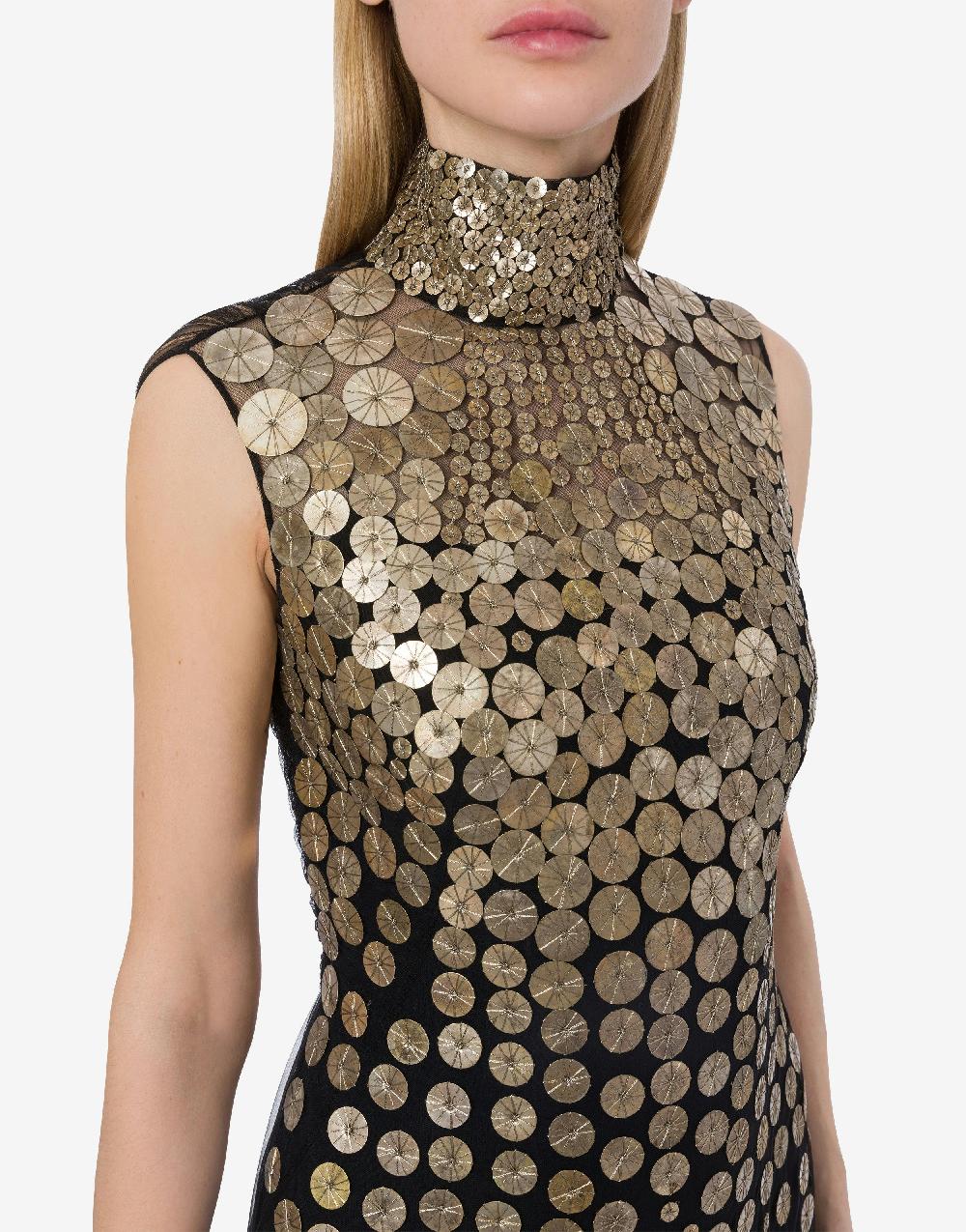Alberta Ferretti Abito in tulle con ricamo medaglie Economico