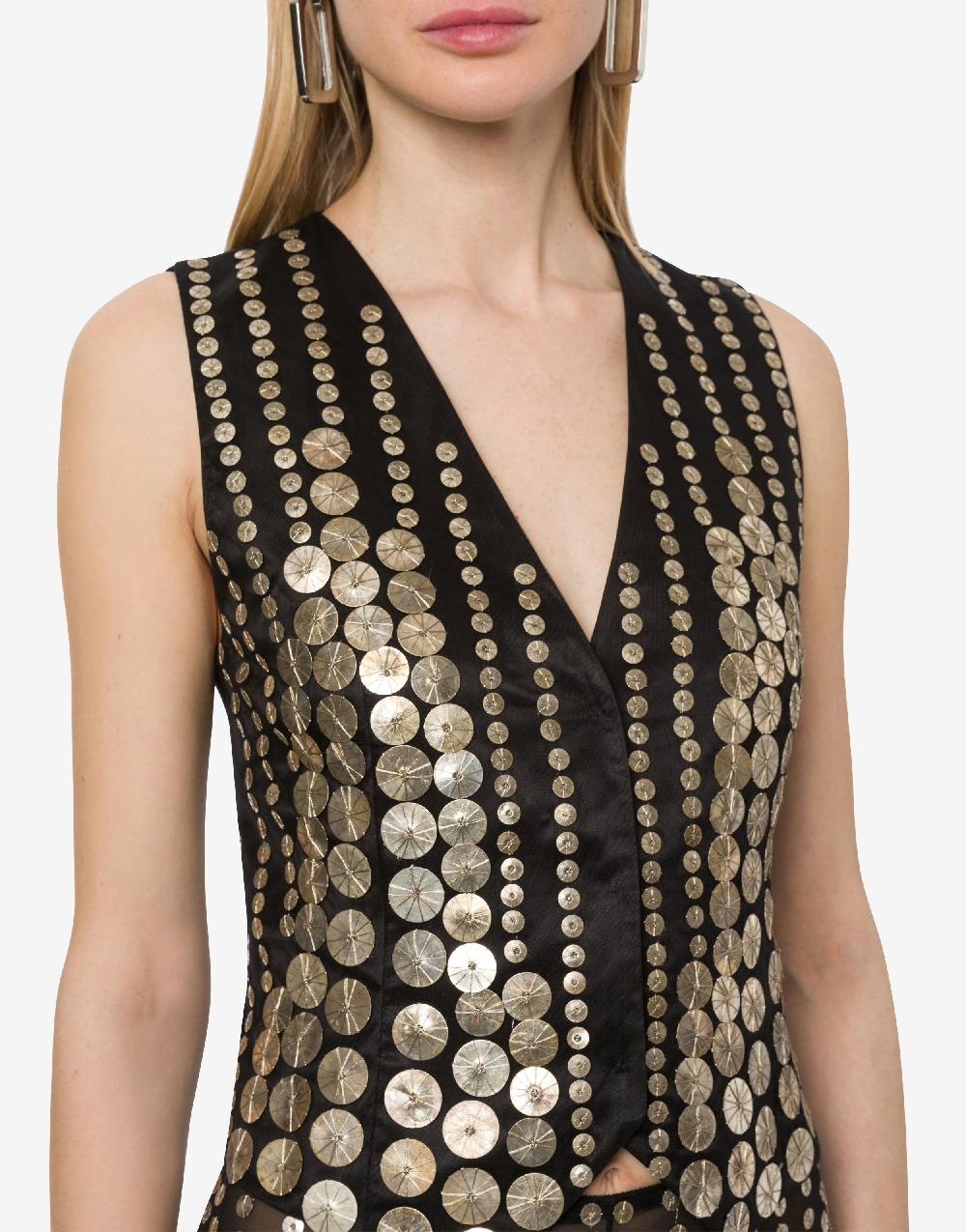 Alberta Ferretti Gilet con ricamo medaglie Online