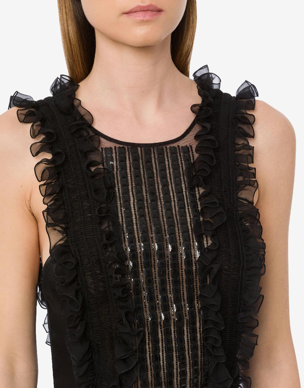 Alberta Ferretti Top in chiffon organico con colletto staccabile In Saldo