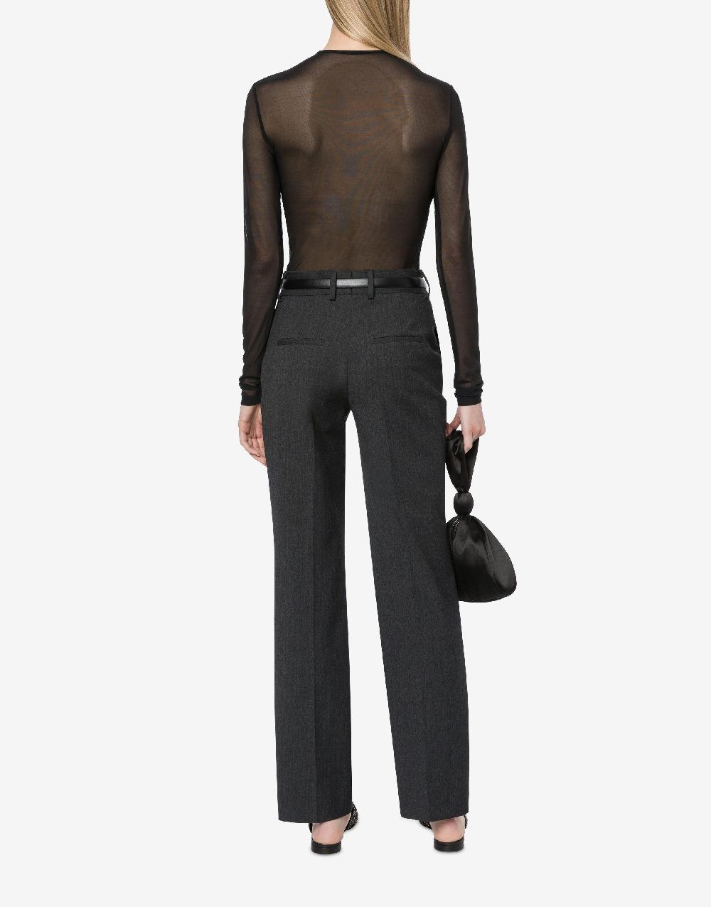 Alberta Ferretti T-shirt in tulle stretch con strass e perline Nuova