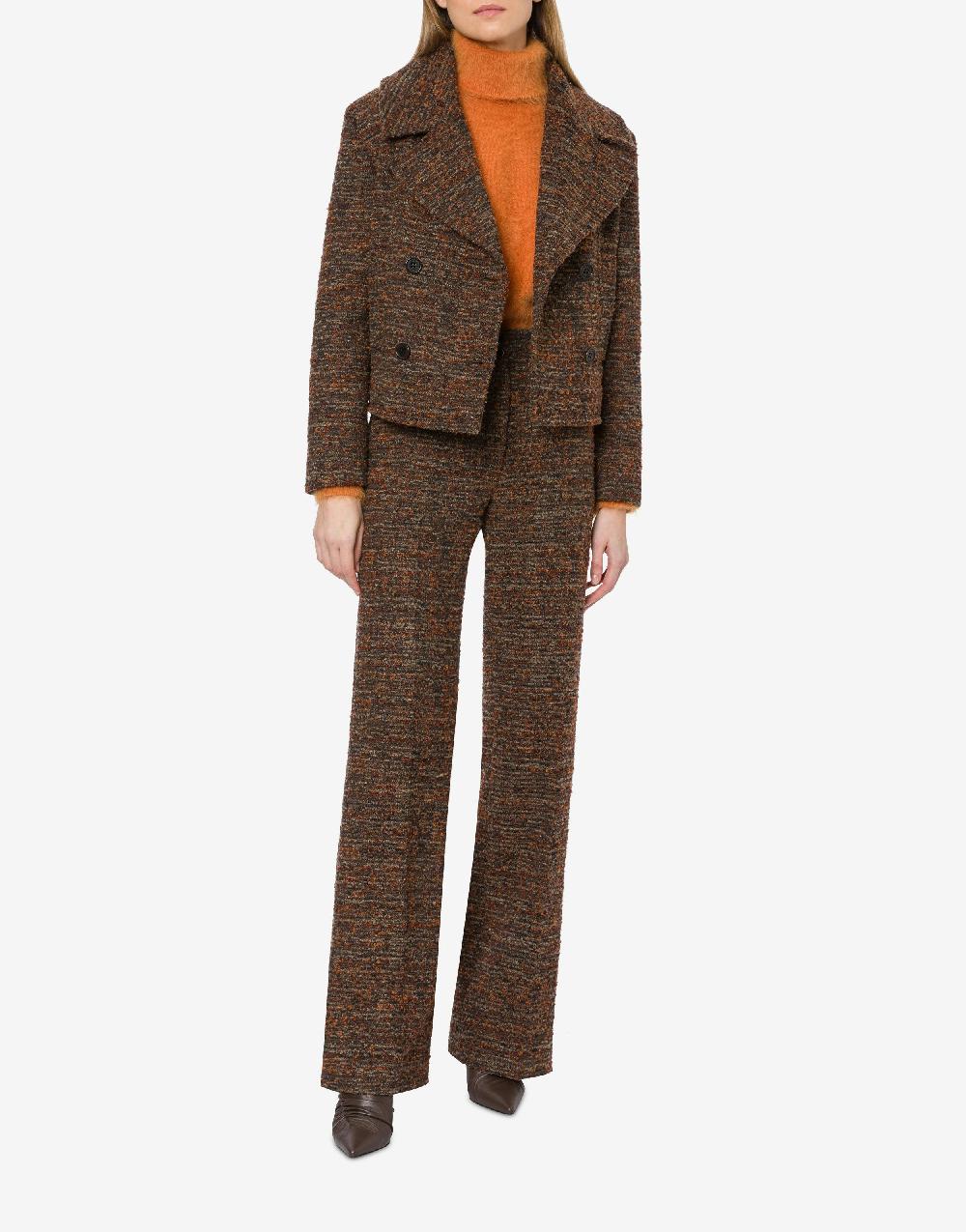 Alberta Ferretti Cappotto corto in tweed bottonato Nuovo