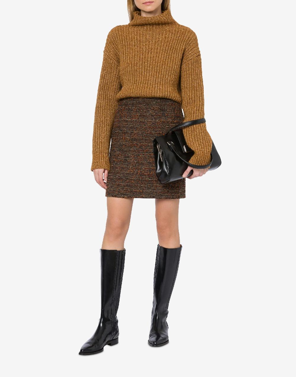 Alberta Ferretti Minigonna in tweed bottonato Qualità