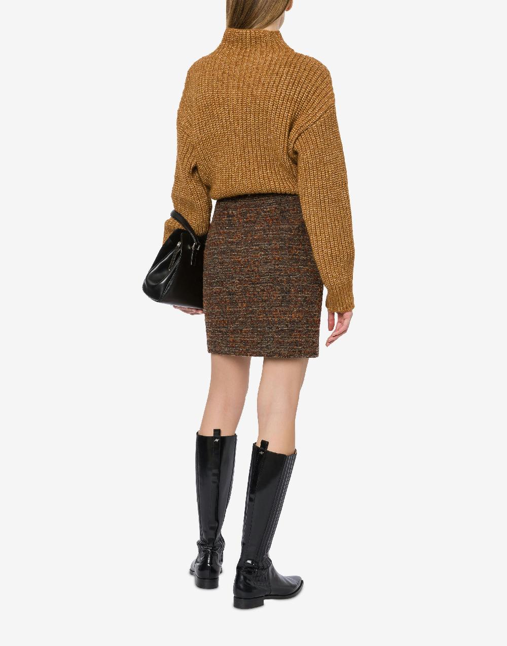 Alberta Ferretti Minigonna in tweed bottonato Qualità