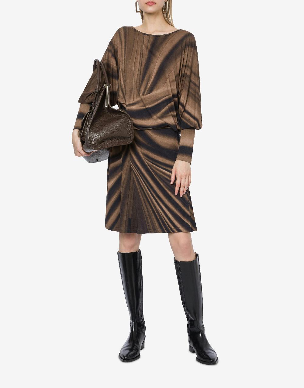 Alberta Ferretti Abito in jersey con stampa Drappeggio Qualità Garantita