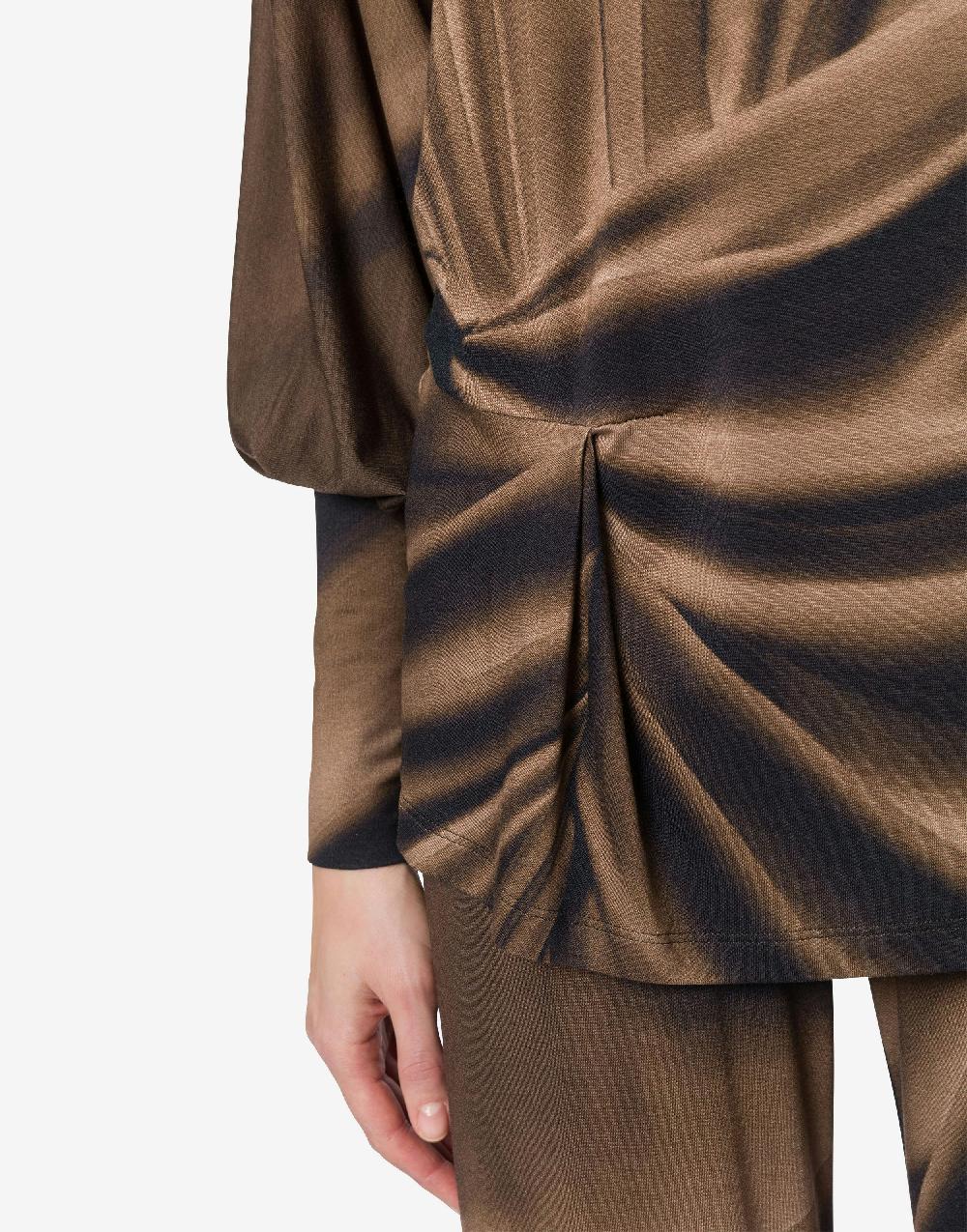 Alberta Ferretti Maglia in jersey con stampa drappeggio Acquista Ora