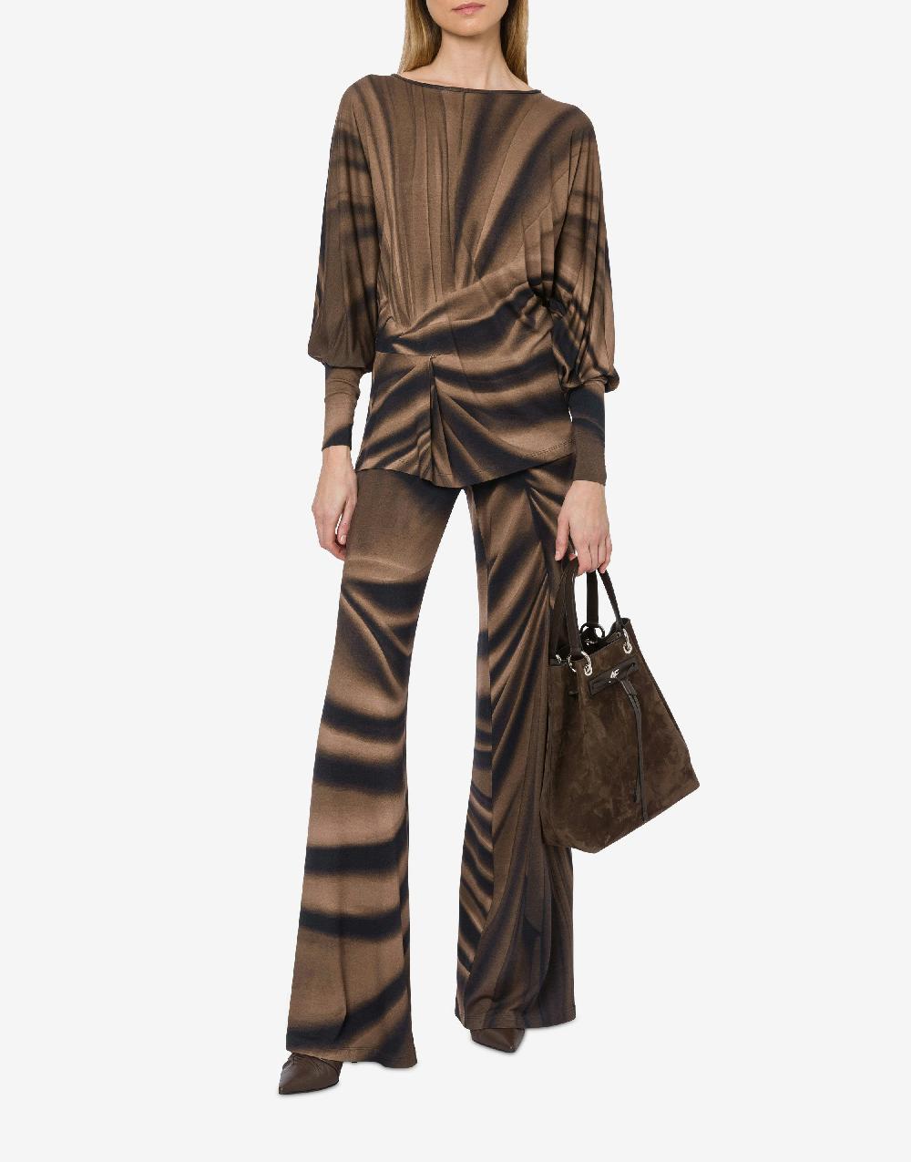 Alberta Ferretti Pantalone in jersey con stampa Drappeggio Smaltimento dello stoccaggio