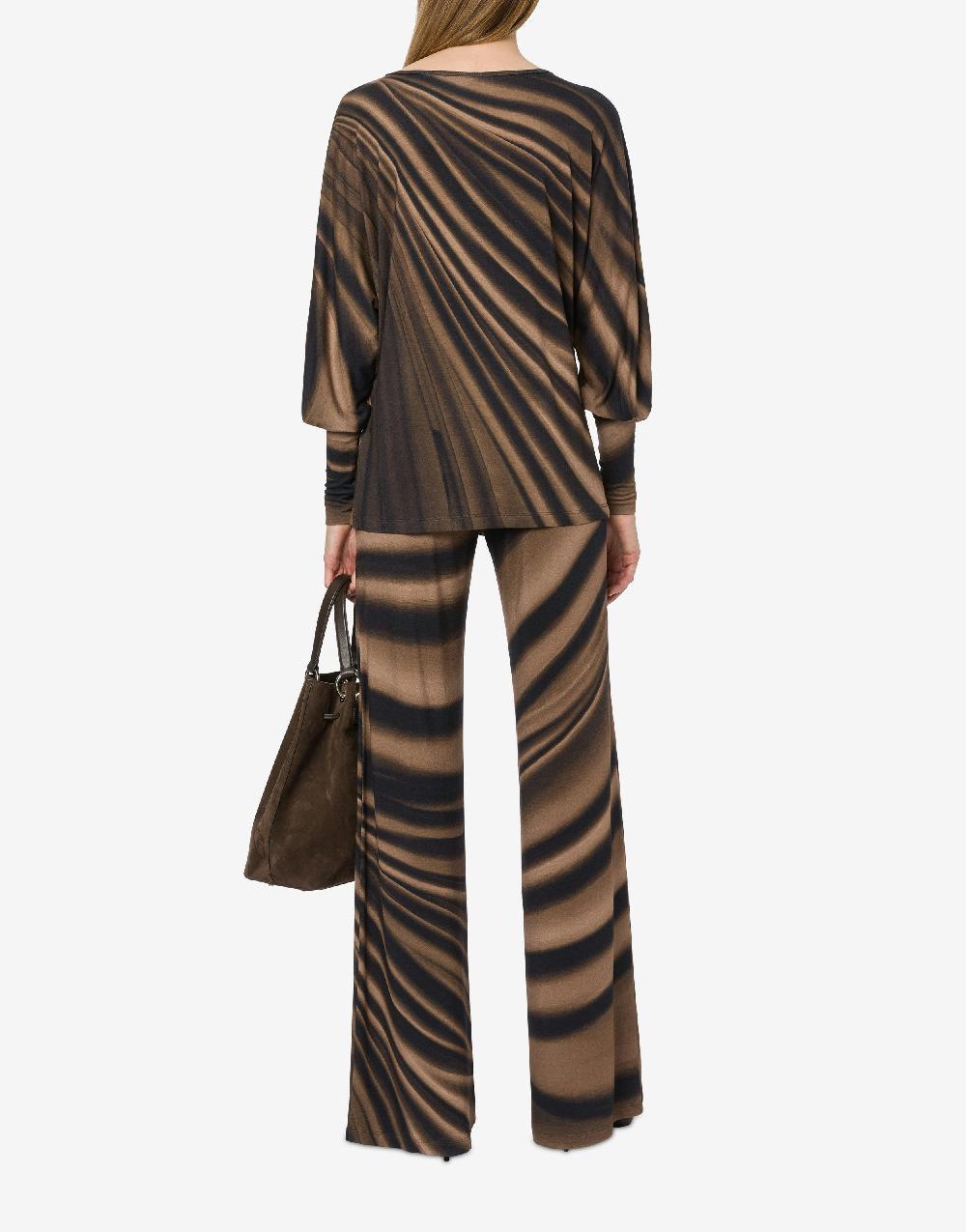 Alberta Ferretti Pantalone in jersey con stampa Drappeggio Smaltimento dello stoccaggio