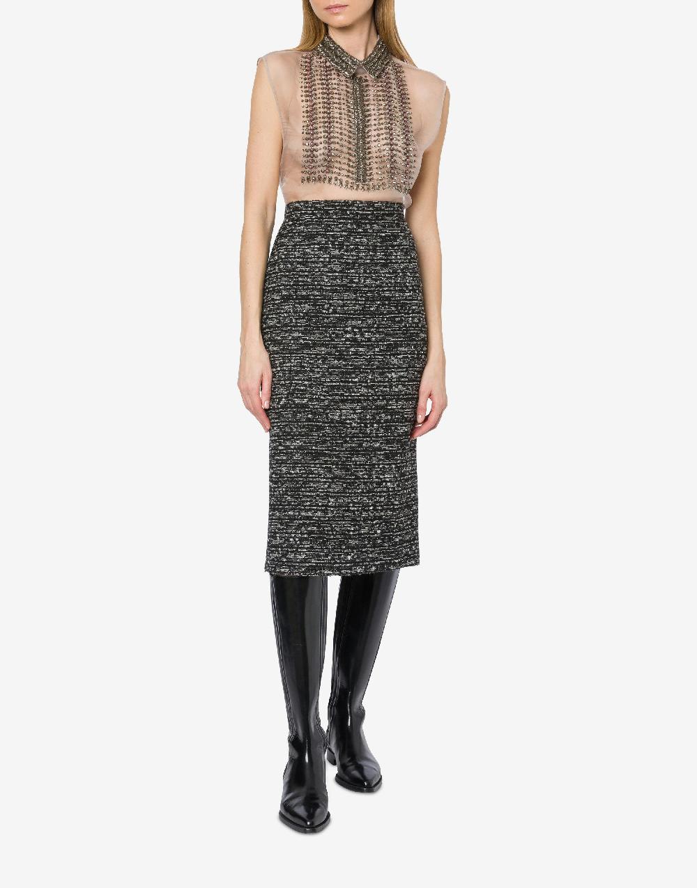 Alberta Ferretti Gonna midi in tweed bottonato Fino Al -60%