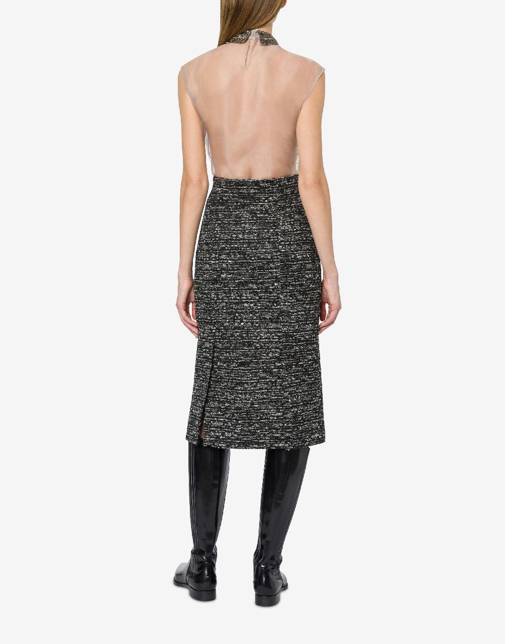 Alberta Ferretti Gonna midi in tweed bottonato Fino Al -60%