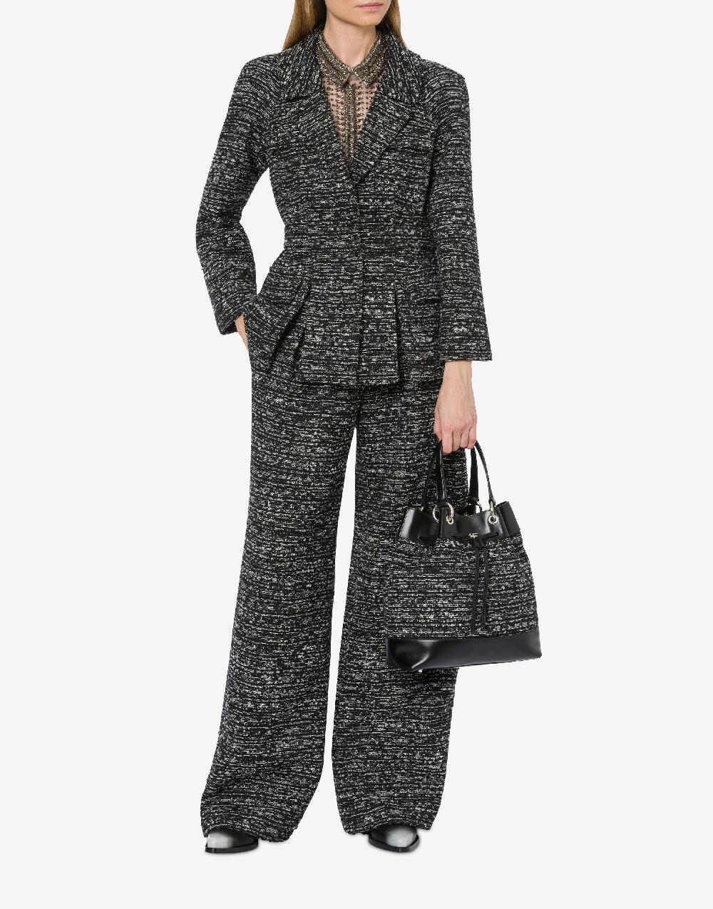 Alberta Ferretti Giacca in tweed bottonato con spacchi Shopping Online