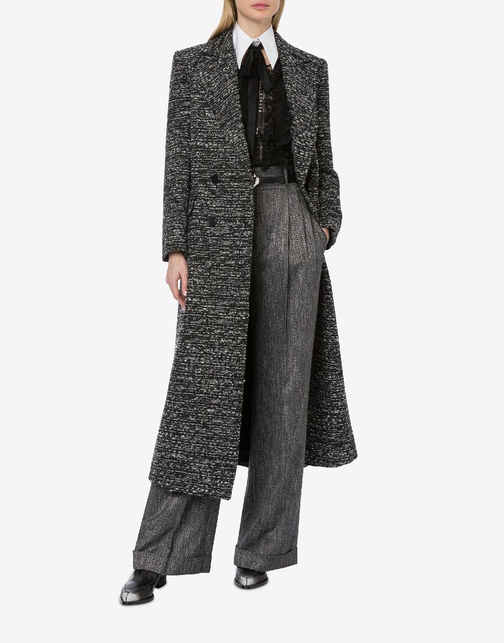 Alberta Ferretti Cappotto doppiopetto in tweed bottonato Prezzo Ridotto