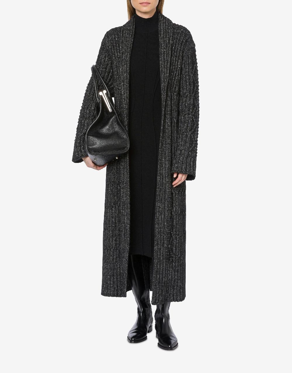 Alberta Ferretti Cardigan lungo in fettuccia lana cotone Sottocosto