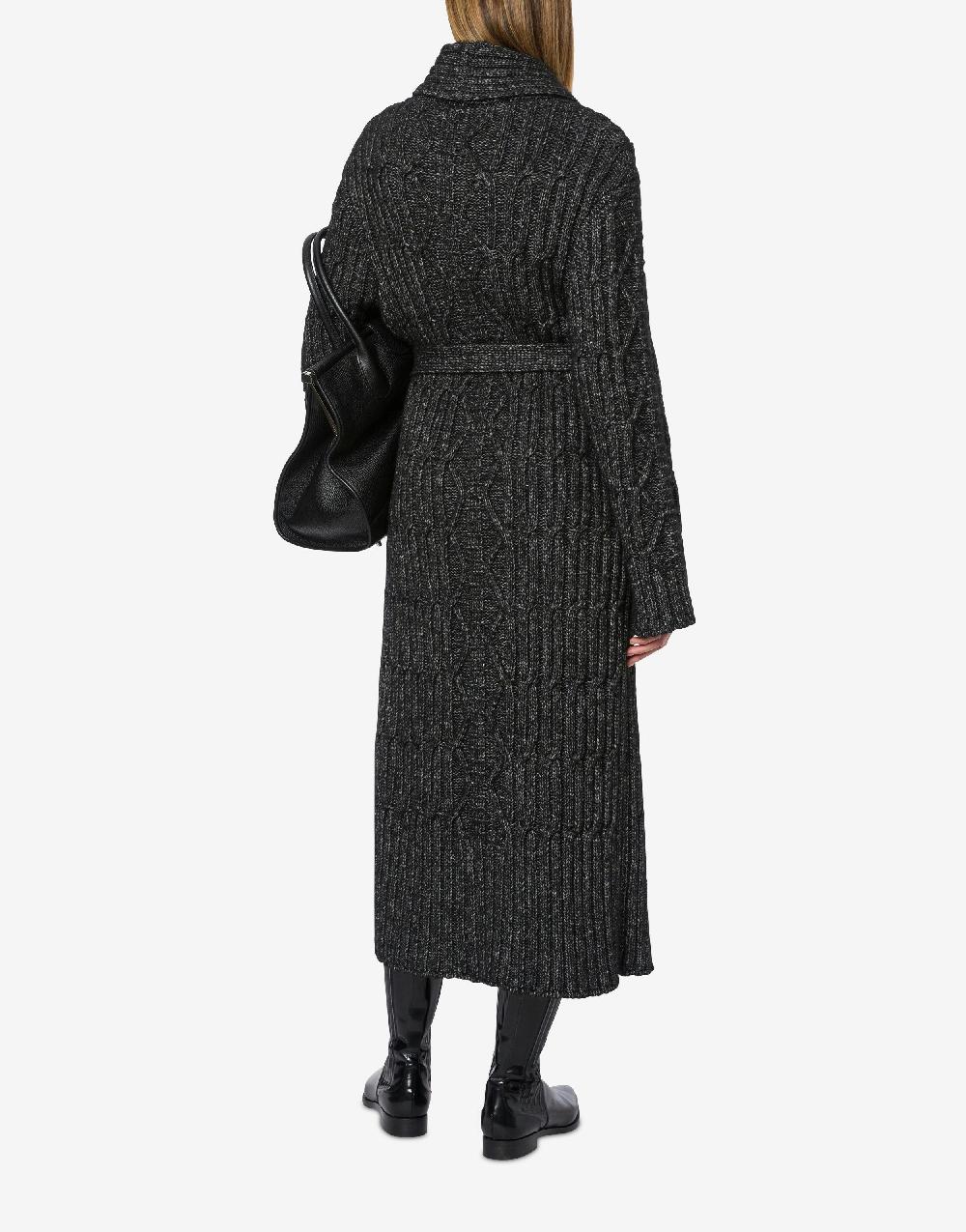 Alberta Ferretti Cardigan lungo in fettuccia lana cotone Sottocosto