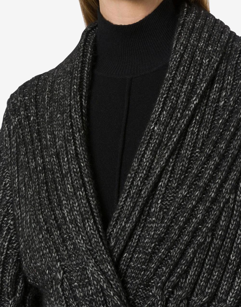 Alberta Ferretti Cardigan lungo in fettuccia lana cotone Sottocosto