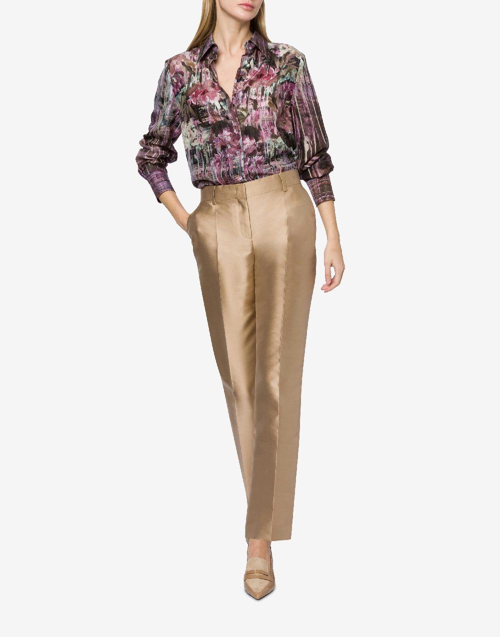 Alberta Ferretti Camicia in habotai con stampa Dripping Roses Economico