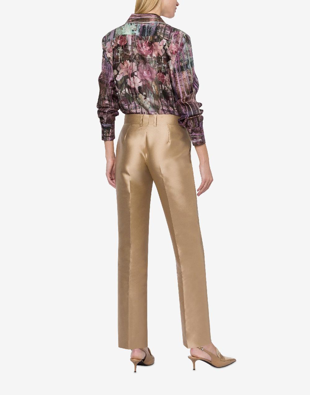 Alberta Ferretti Camicia in habotai con stampa Dripping Roses Economico