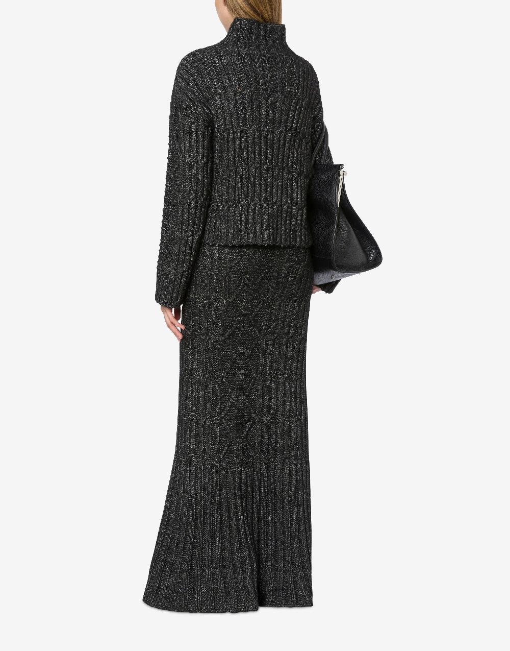 Alberta Ferretti Gonna lunga in fettuccia di lana cotone Online