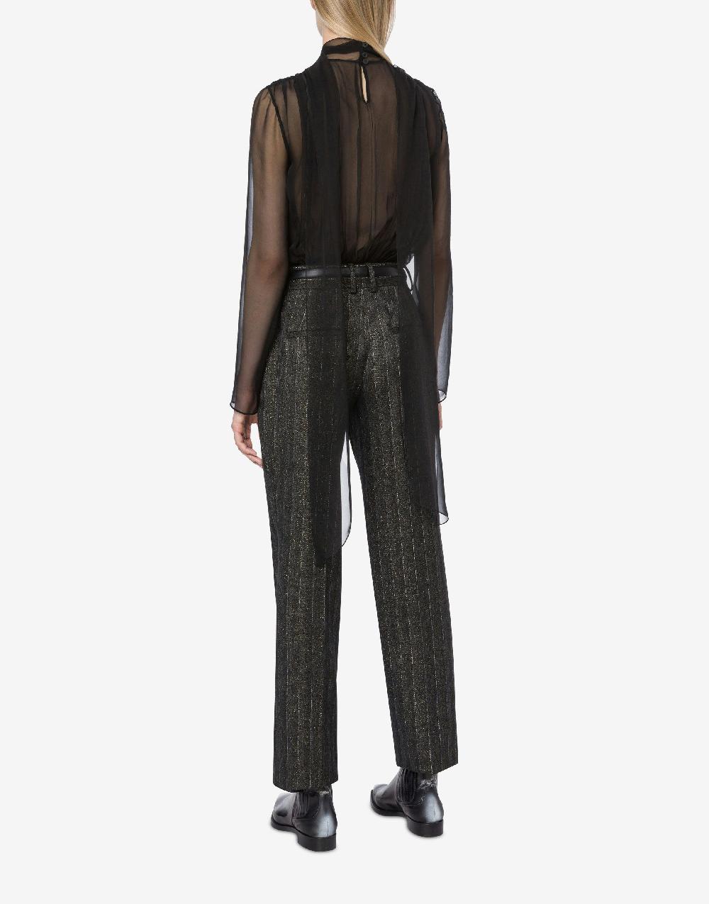 Alberta Ferretti Pantalone in gessato lurex Outlet