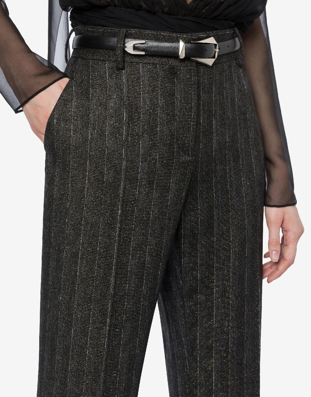 Alberta Ferretti Pantalone in gessato lurex Outlet