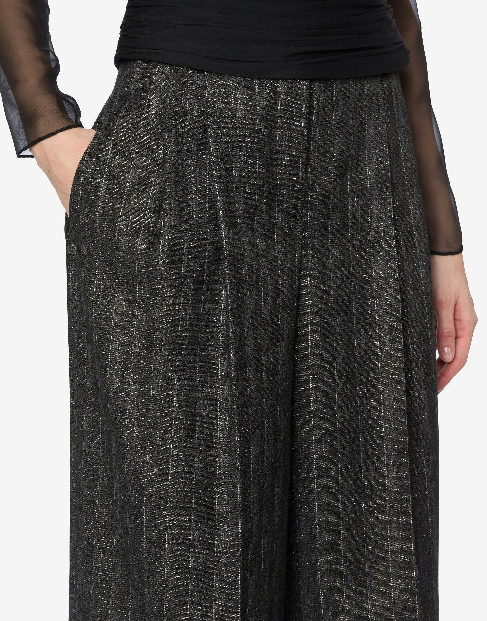 Alberta Ferretti Pantalone in gessato lurex In Vendita