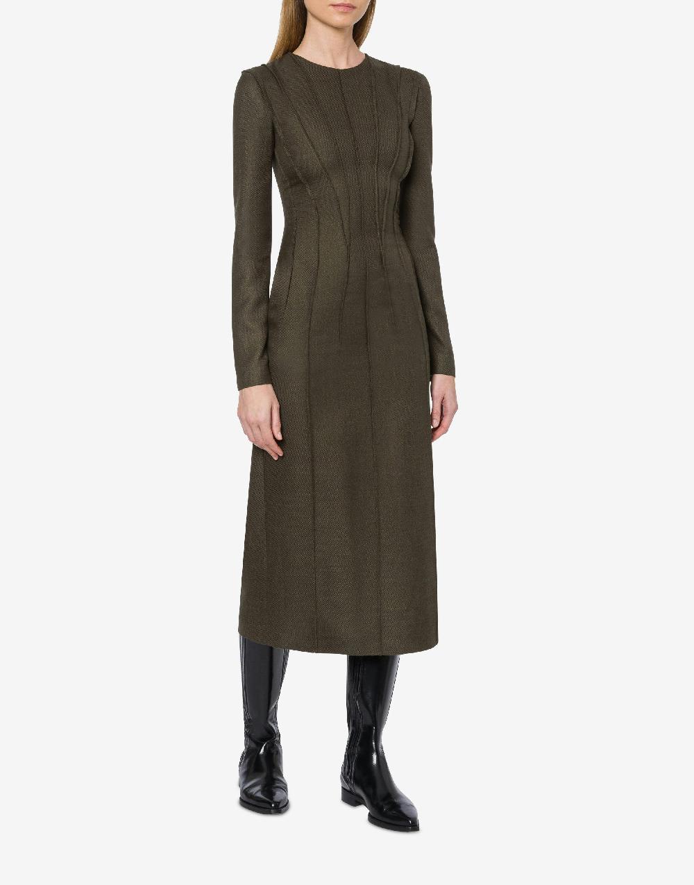 Alberta Ferretti Abito longuette in twill fiammato Offerte