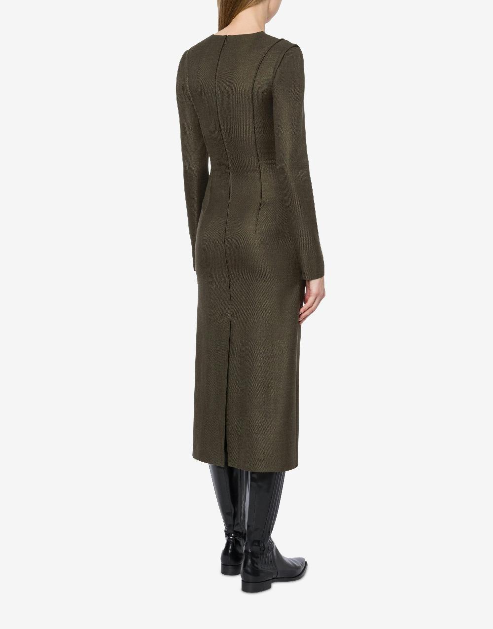Alberta Ferretti Abito longuette in twill fiammato Offerte