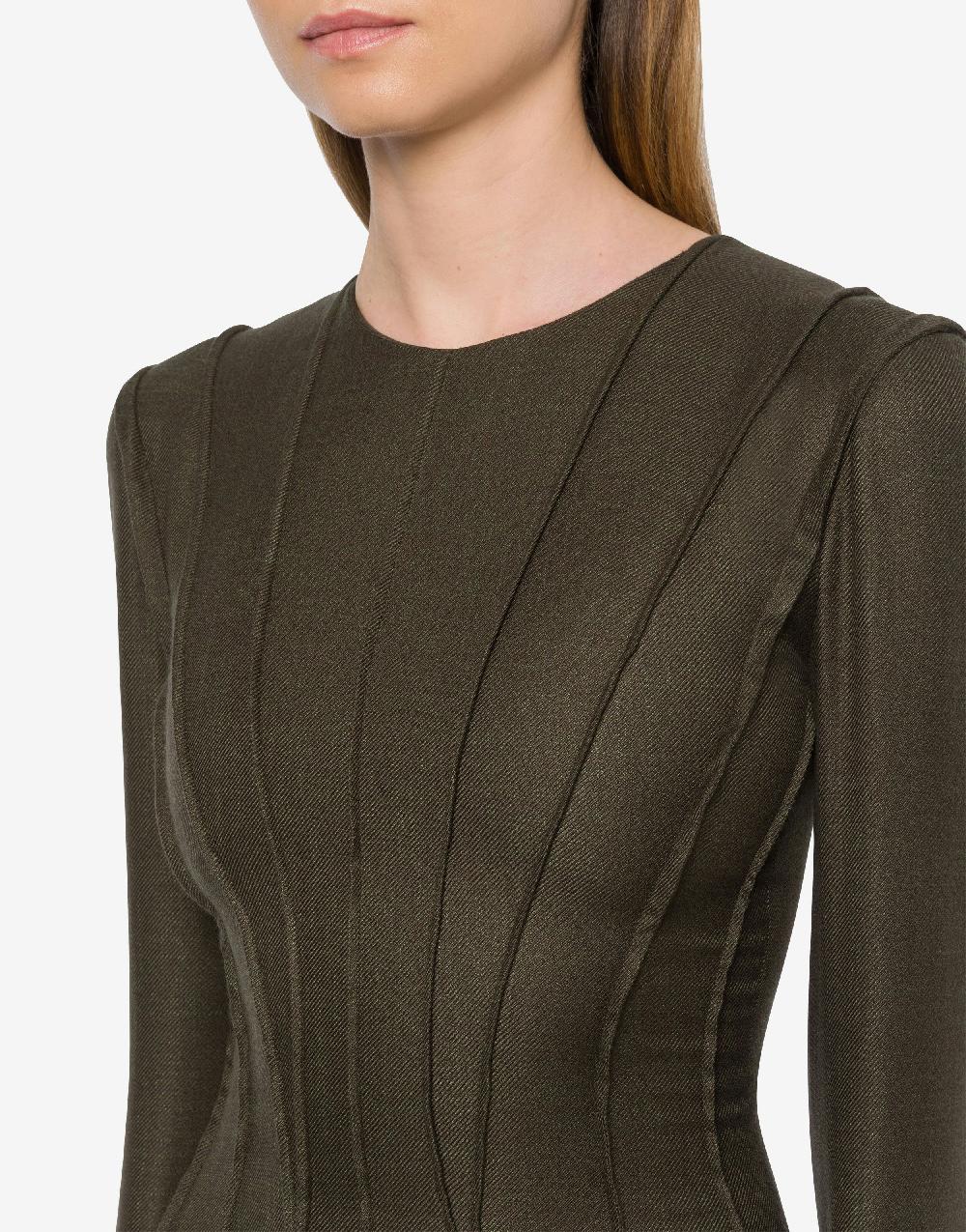 Alberta Ferretti Abito longuette in twill fiammato Offerte