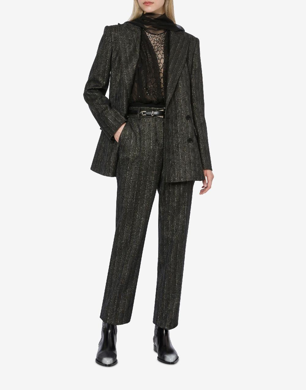 Alberta Ferretti Giacca doppiopetto in gessato lurex Hotsell