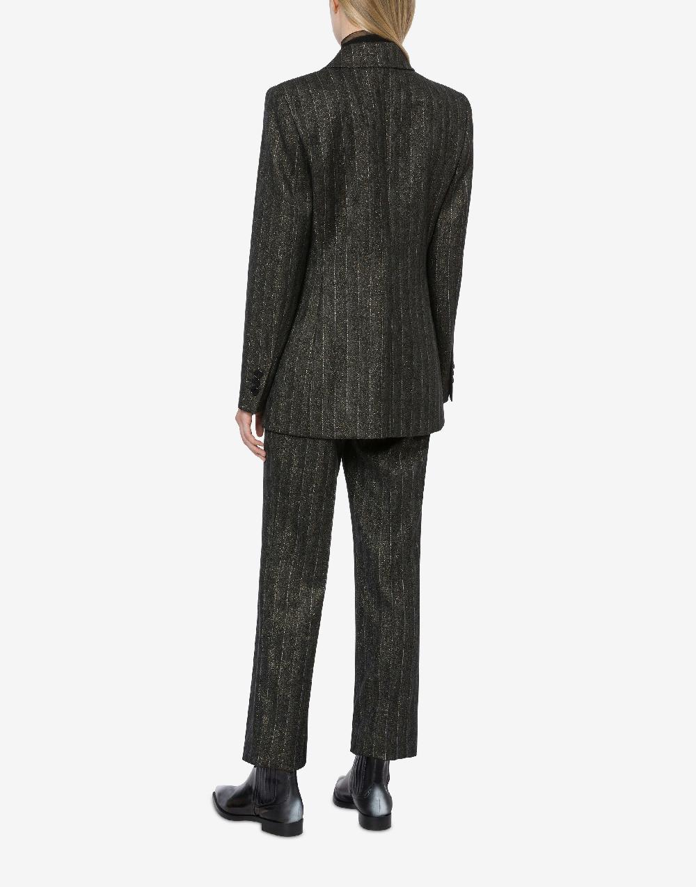 Alberta Ferretti Giacca doppiopetto in gessato lurex Hotsell