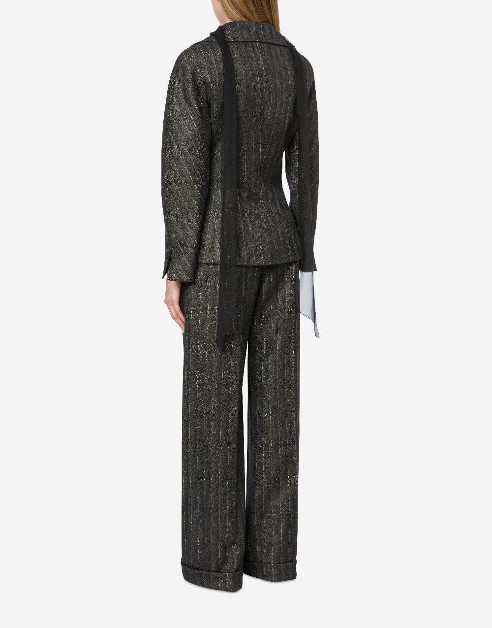 Alberta Ferretti Giacca in gessato lurex Saldi Di Fabbrica