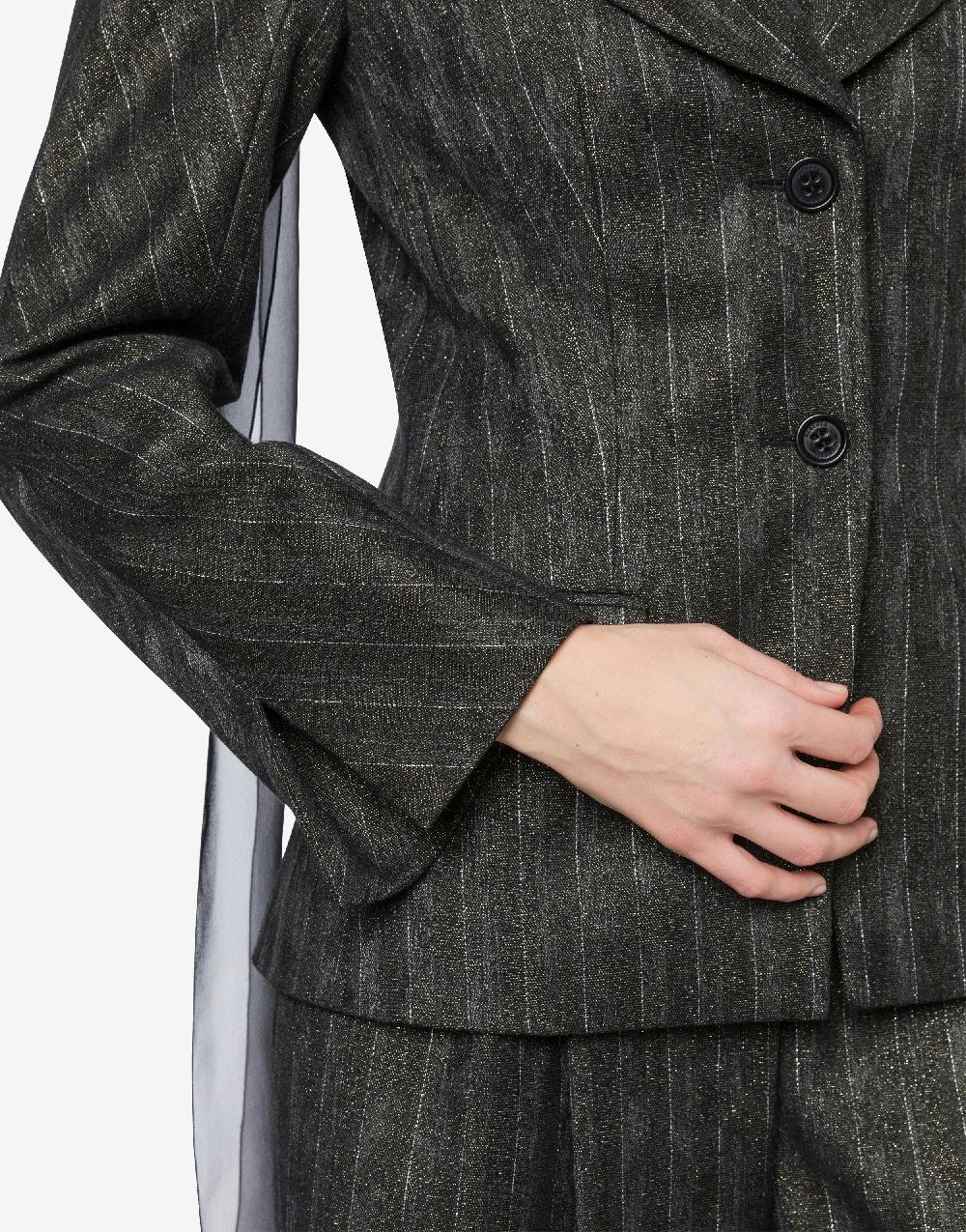 Alberta Ferretti Giacca in gessato lurex Saldi Di Fabbrica