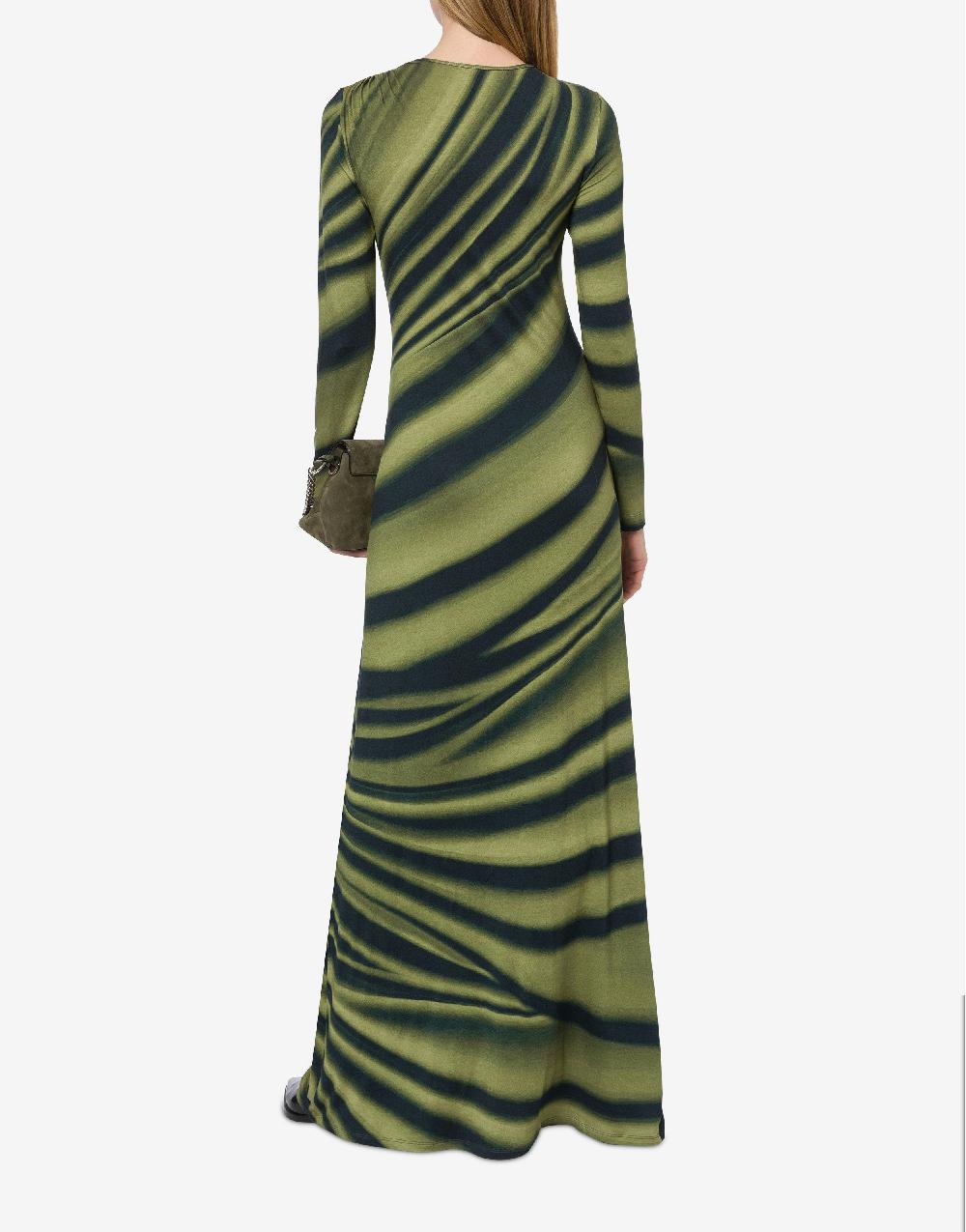 Alberta Ferretti Abito lungo in jersey con stampa drappeggio Vendite Flash