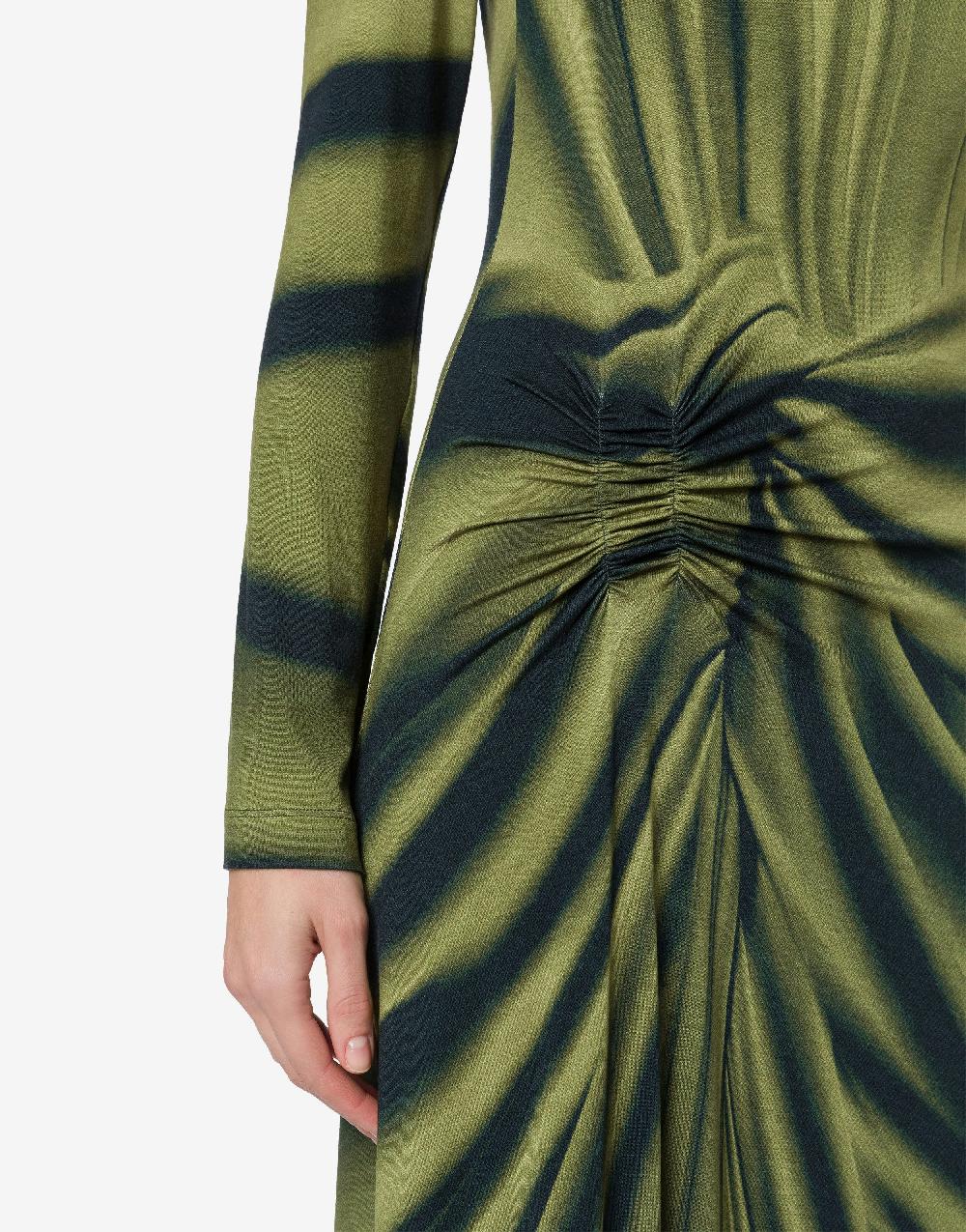 Alberta Ferretti Abito lungo in jersey con stampa drappeggio Vendite Flash