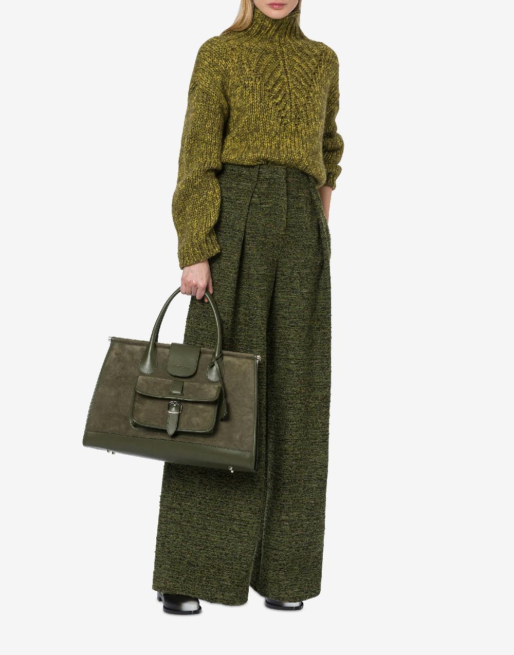 Alberta Ferretti Pantalone oversize in tweed bottonato 2025