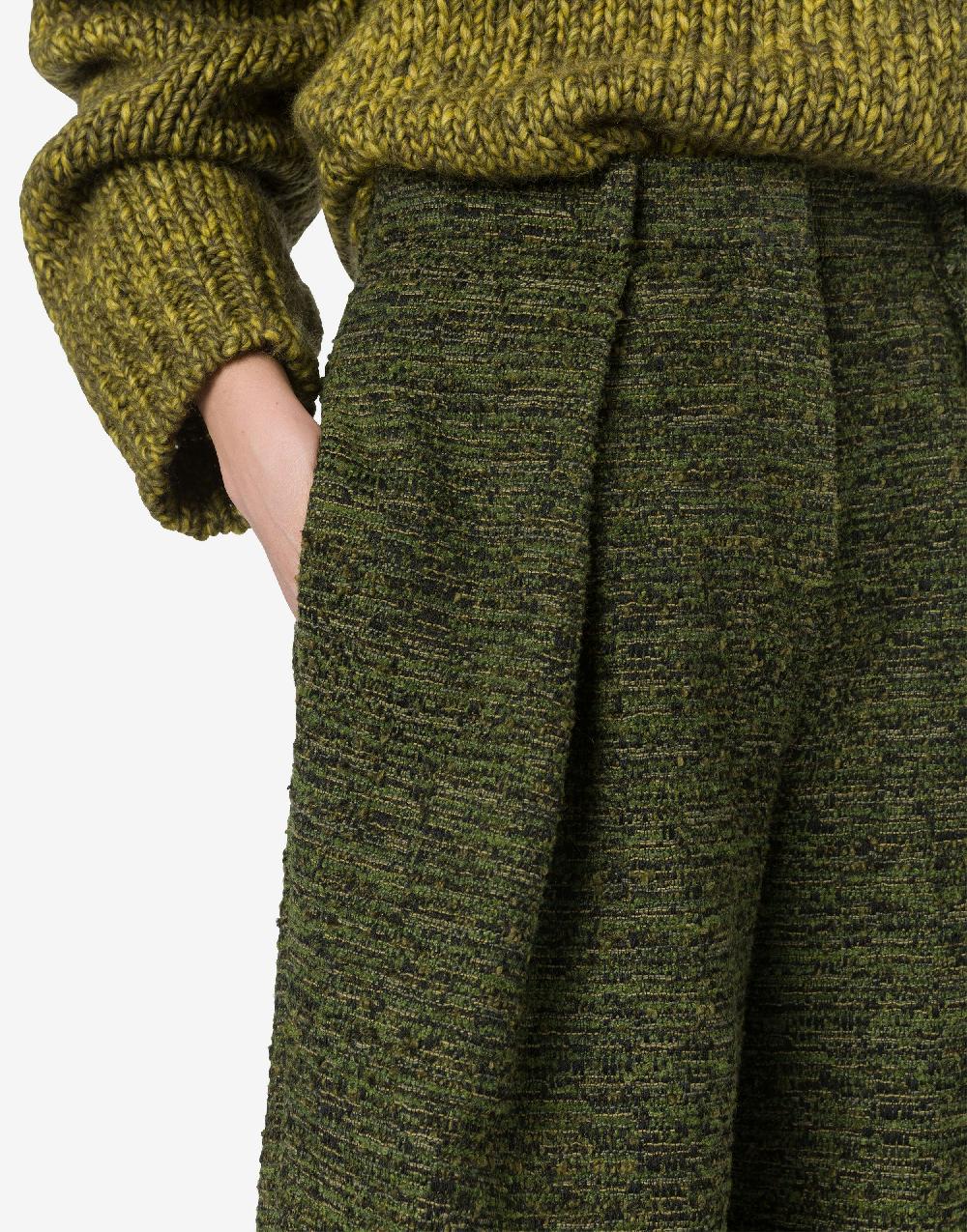 Alberta Ferretti Pantalone oversize in tweed bottonato 2025
