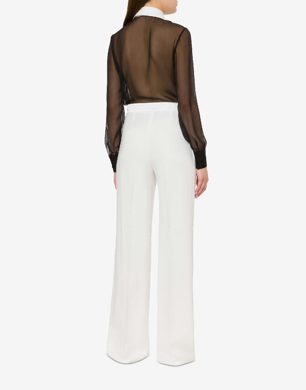 Alberta Ferretti Pantalone in cady stretch con dettagli in raso Vendita