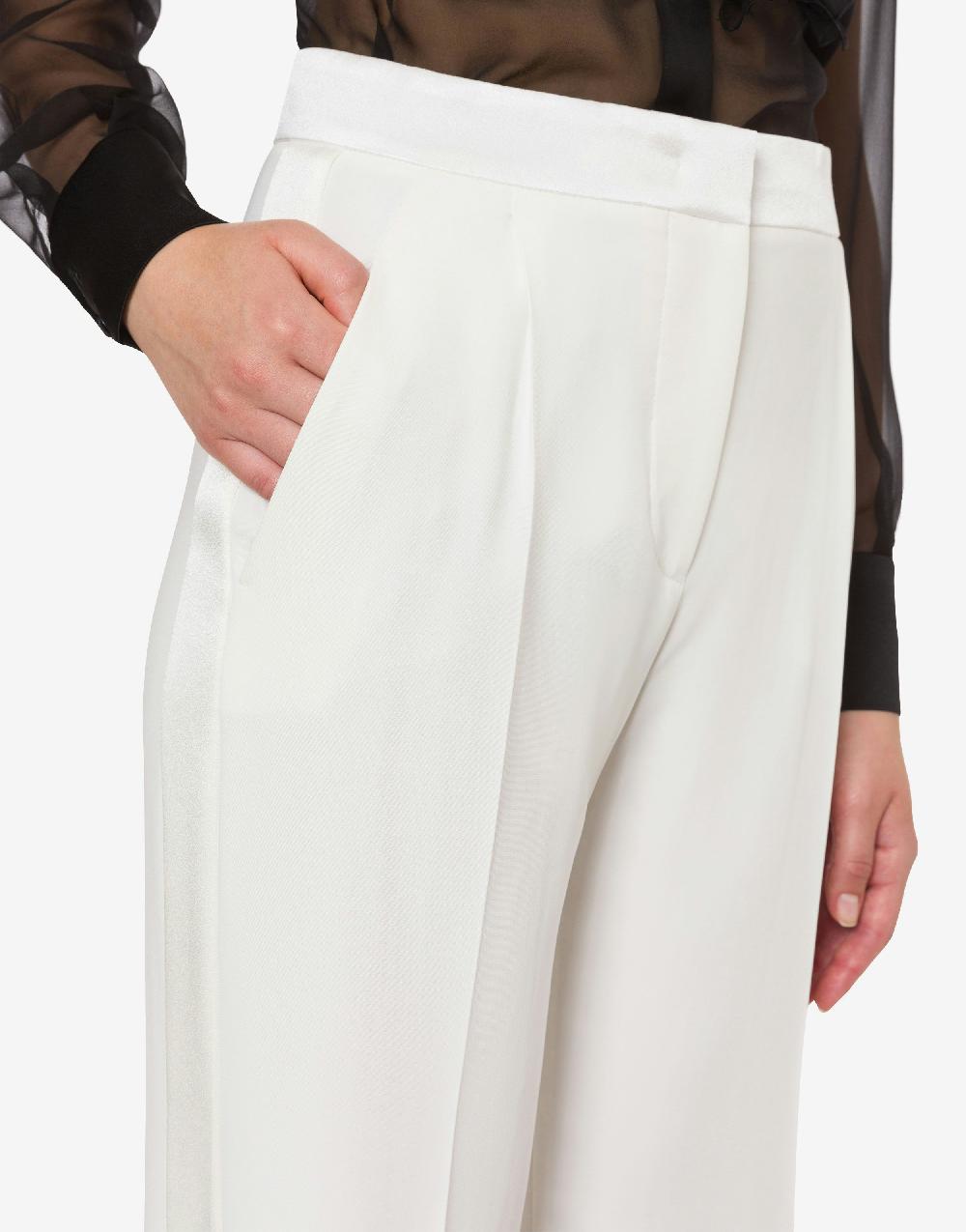 Alberta Ferretti Pantalone in cady stretch con dettagli in raso Vendita