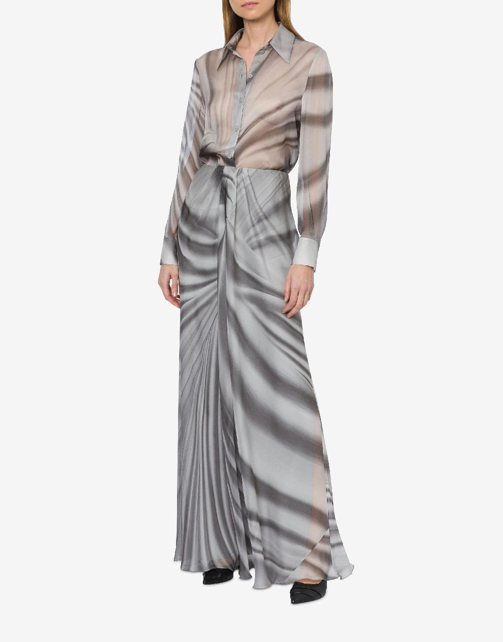 Alberta Ferretti Camicia in chiffon con stampa Drappeggio Discount Store per i nuovi prodotti