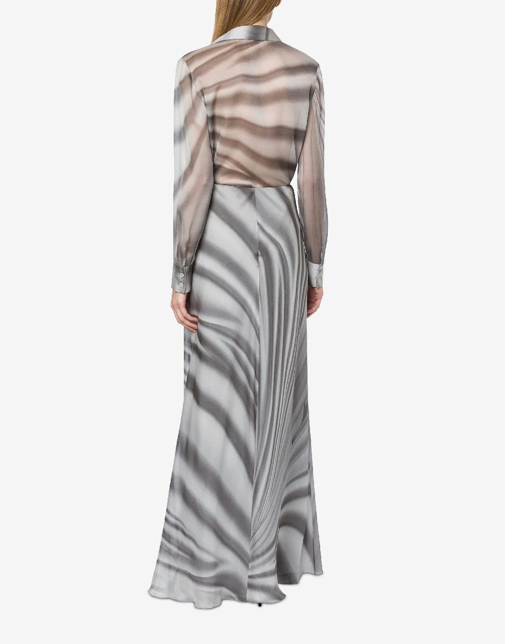 Alberta Ferretti Camicia in chiffon con stampa Drappeggio Discount Store per i nuovi prodotti
