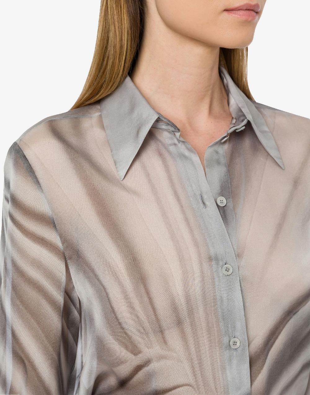 Alberta Ferretti Camicia in chiffon con stampa Drappeggio Discount Store per i nuovi prodotti