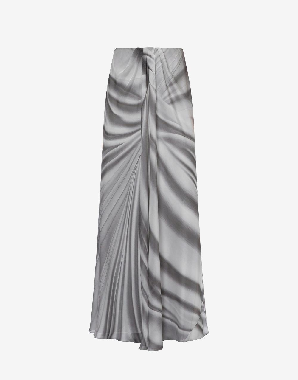 Alberta Ferretti Gonna in chiffon con stampa Drappeggio Spedizione Gratuita