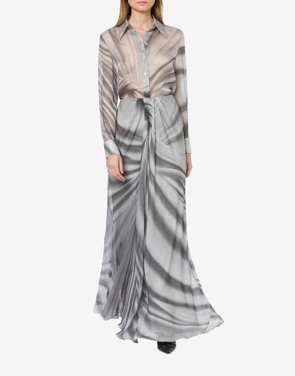 Alberta Ferretti Gonna in chiffon con stampa Drappeggio Spedizione Gratuita