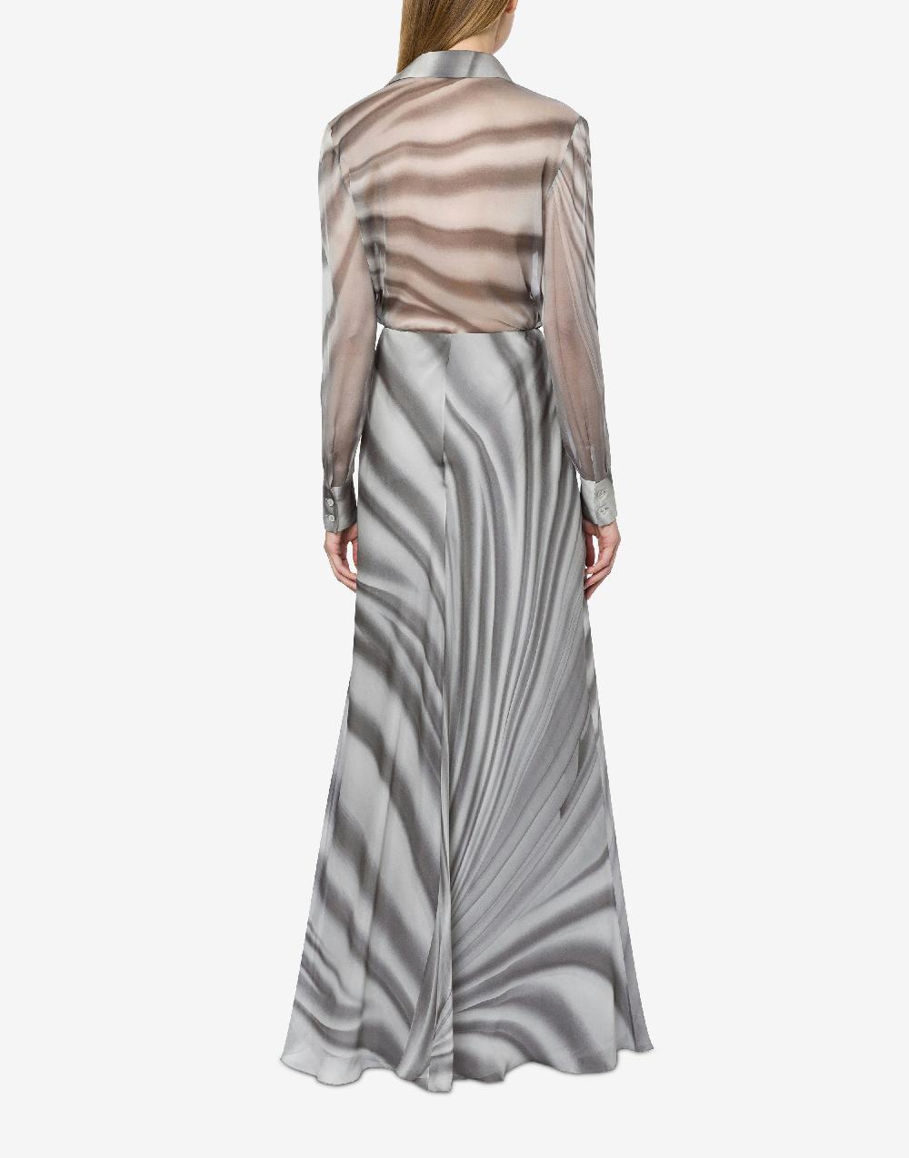 Alberta Ferretti Gonna in chiffon con stampa Drappeggio Spedizione Gratuita