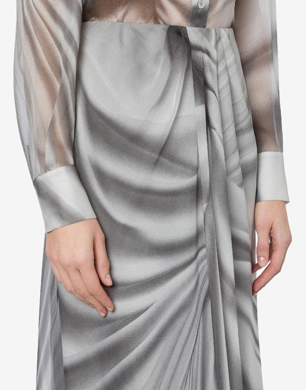 Alberta Ferretti Gonna in chiffon con stampa Drappeggio Spedizione Gratuita