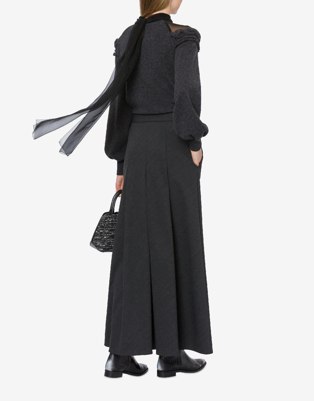 Alberta Ferretti Gonna lunga in twill di lana stretch Qualità Garantita