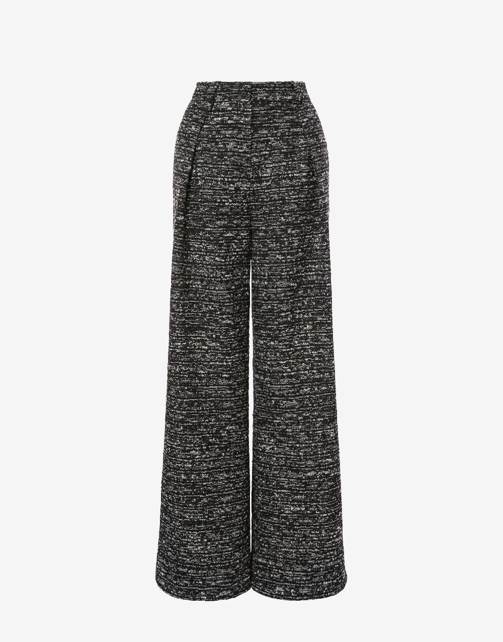 Alberta Ferretti Pantalone oversize in tweed bottonato Consegna Veloce